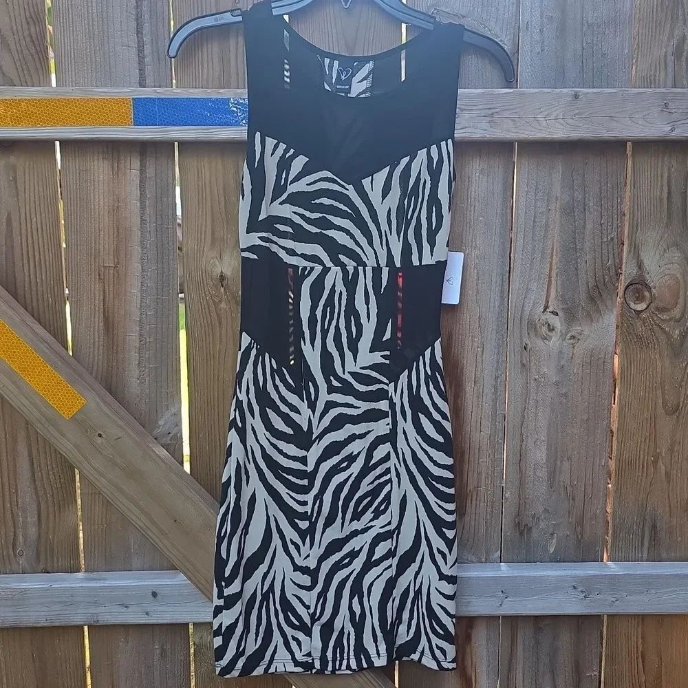 Windsor Black and White Zebra Pattern Dress